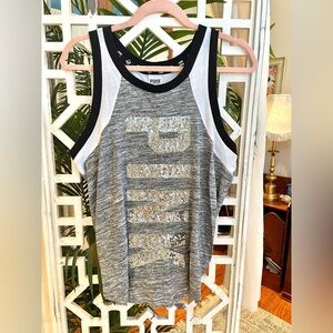 PINK Victoria's Secret Gray and Black Sequin Tank Top